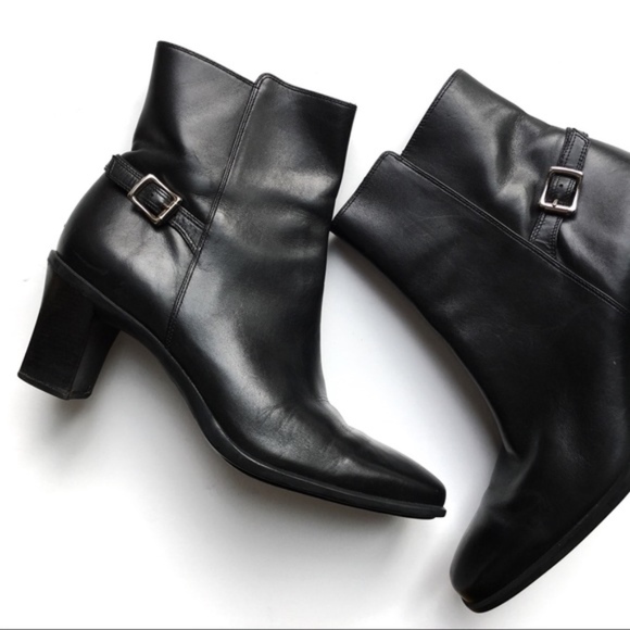 Cole Haan Shoes - Cole Haan Kerri Black Leather Buckle Booties 7.5